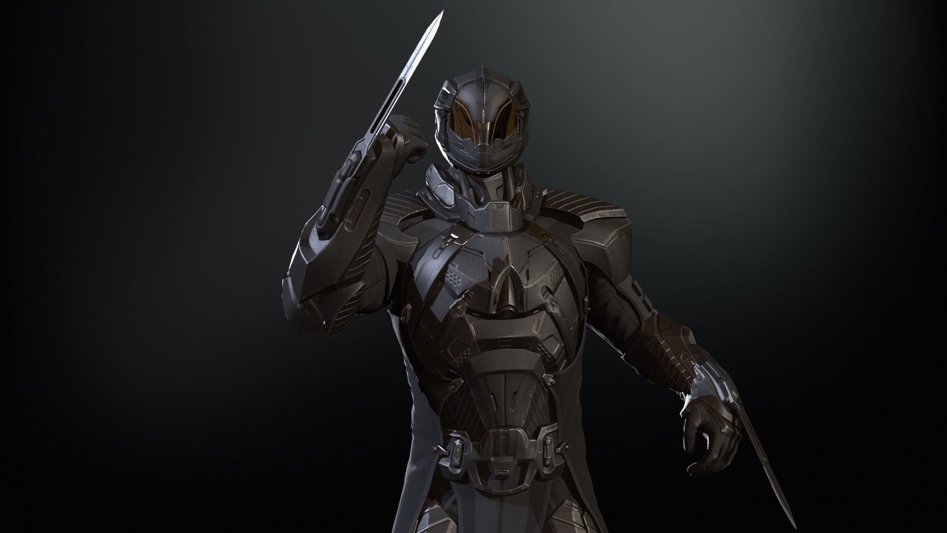 CyberSuit06 Low-poly 3D model_4