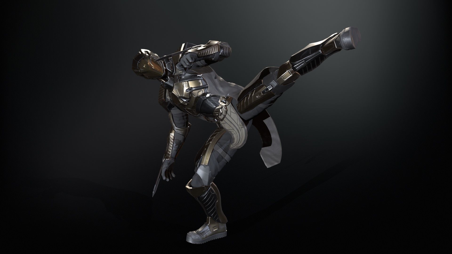 CyberSuit06 Low-poly 3D model_7