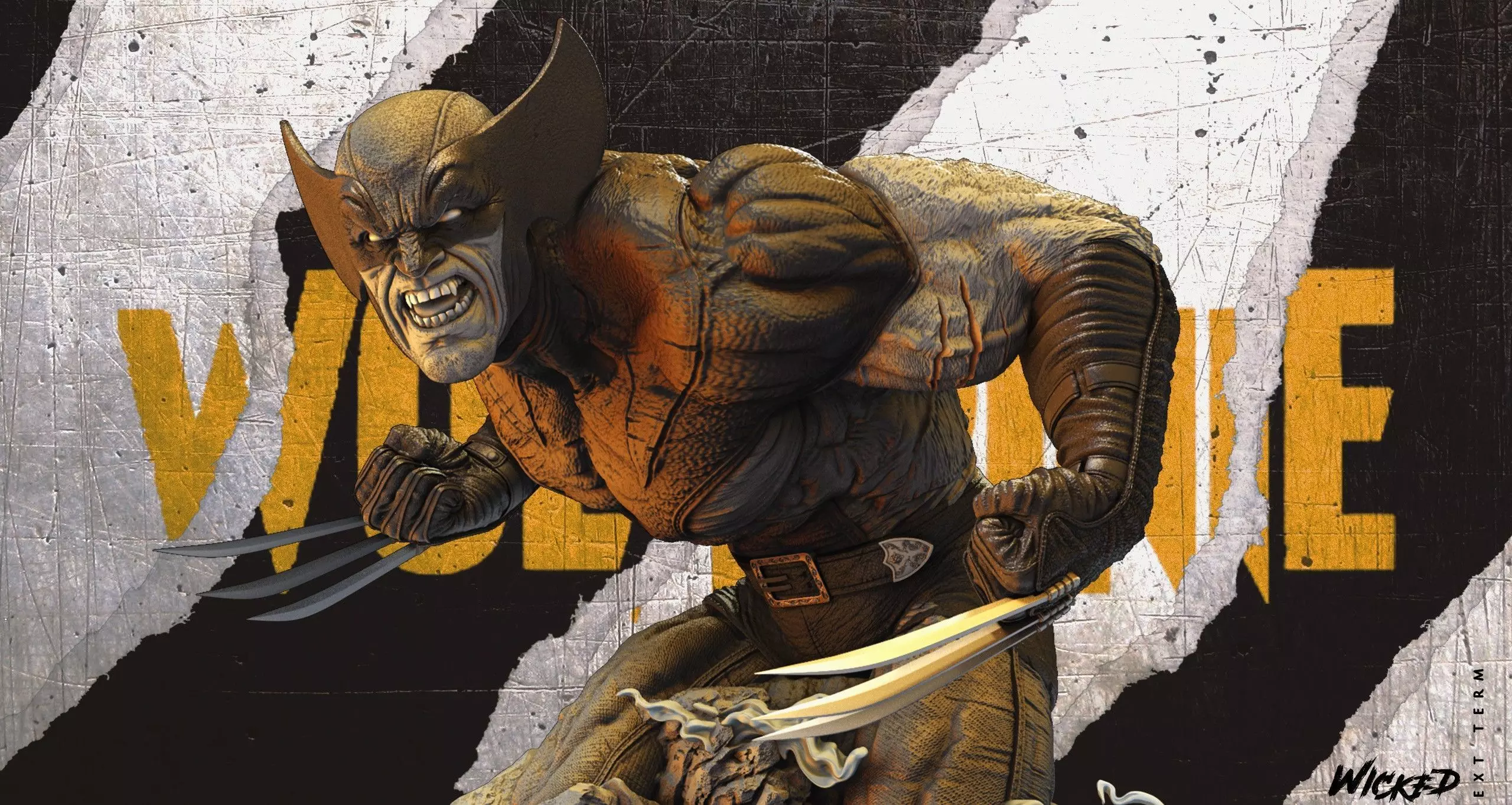 Wicked Marvel Wolverine Bust Tested for 3D printing 3D print model_0