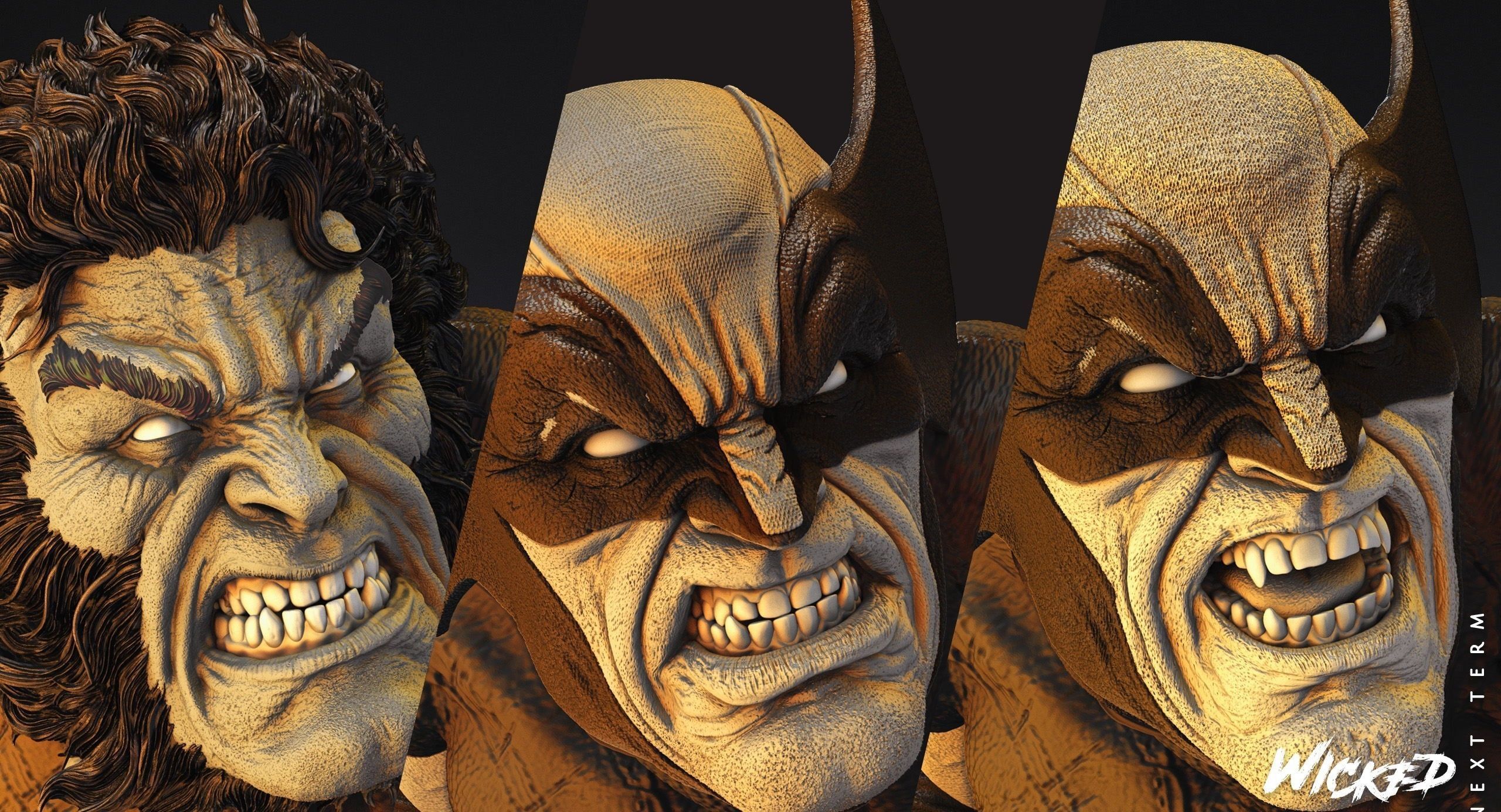 Wicked Marvel Wolverine Bust Tested for 3D printing 3D print model_49