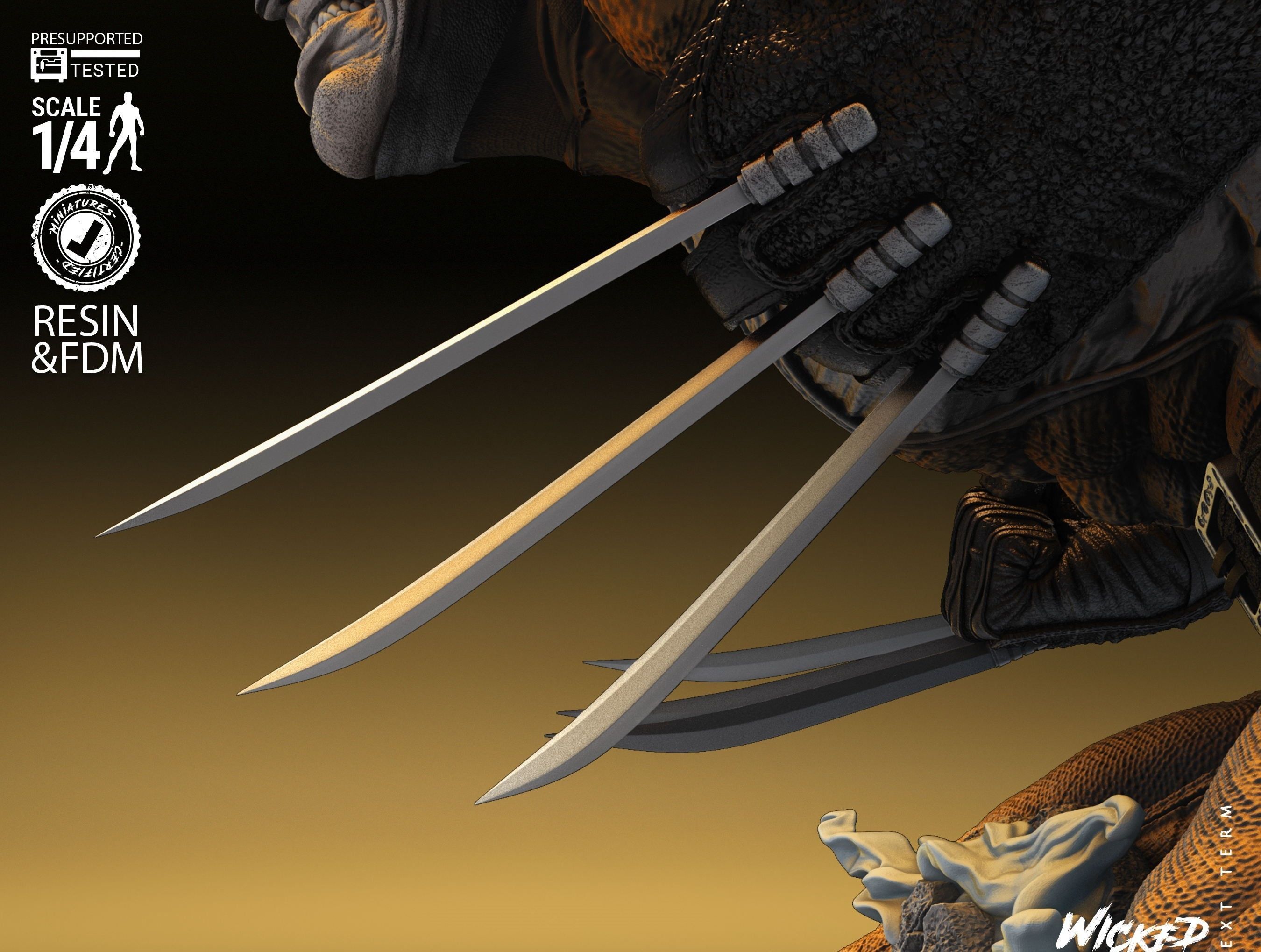 Wicked Marvel Wolverine Bust Tested for 3D printing 3D print model_42