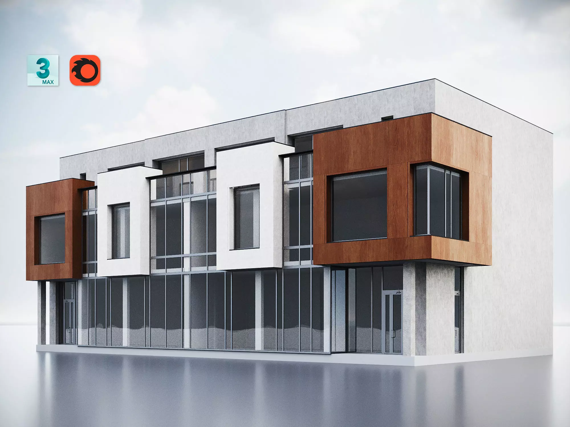 Modern Residential Building 016 3D model_0