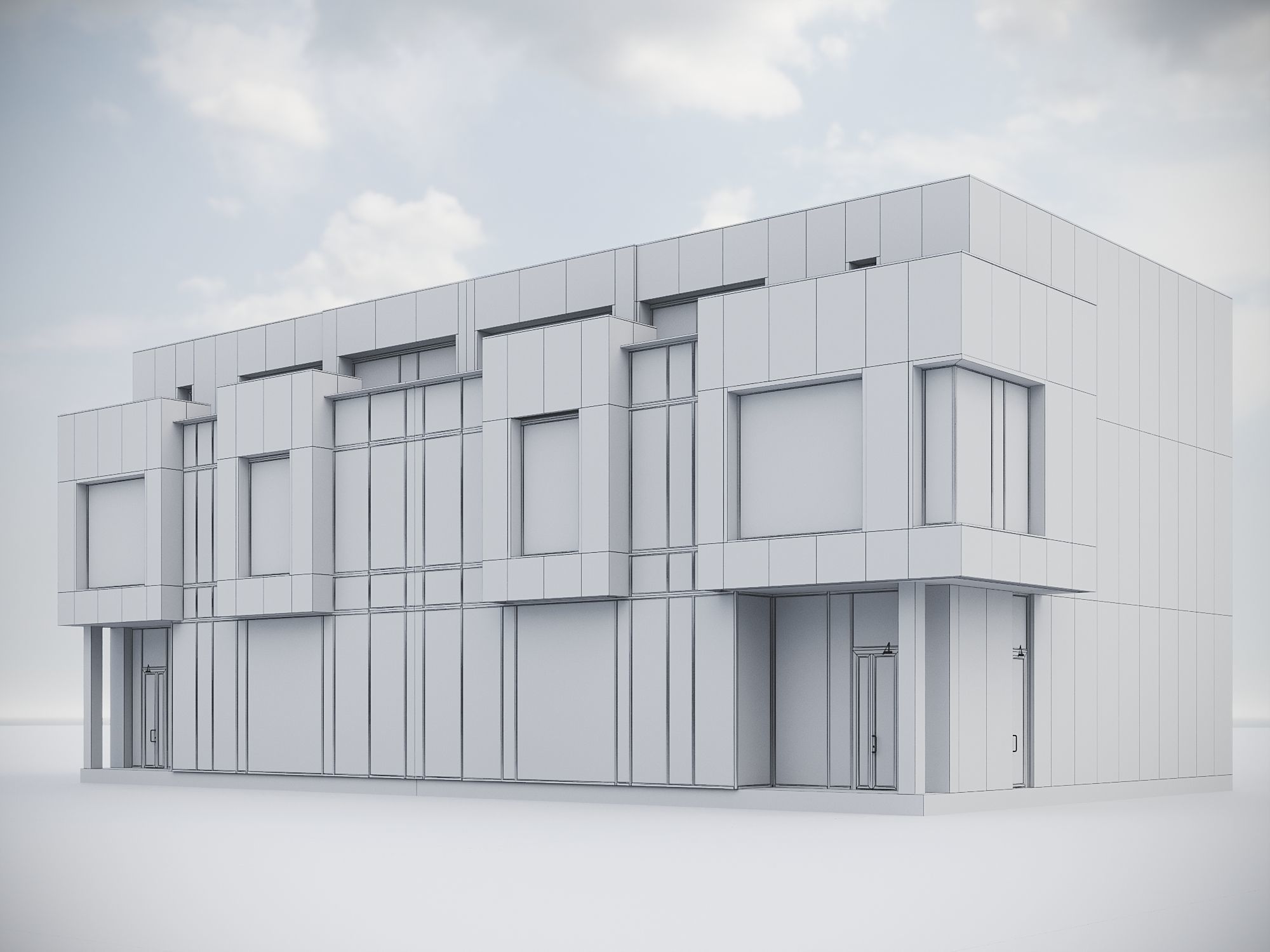 Modern Residential Building 016 3D model_13