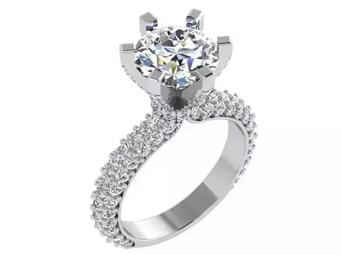 Round Diamond Peg Setting Ring 4474