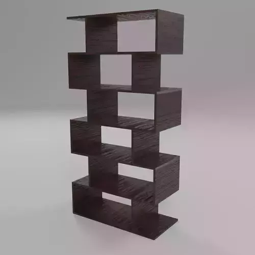 Lowpoly modern wooden shelf