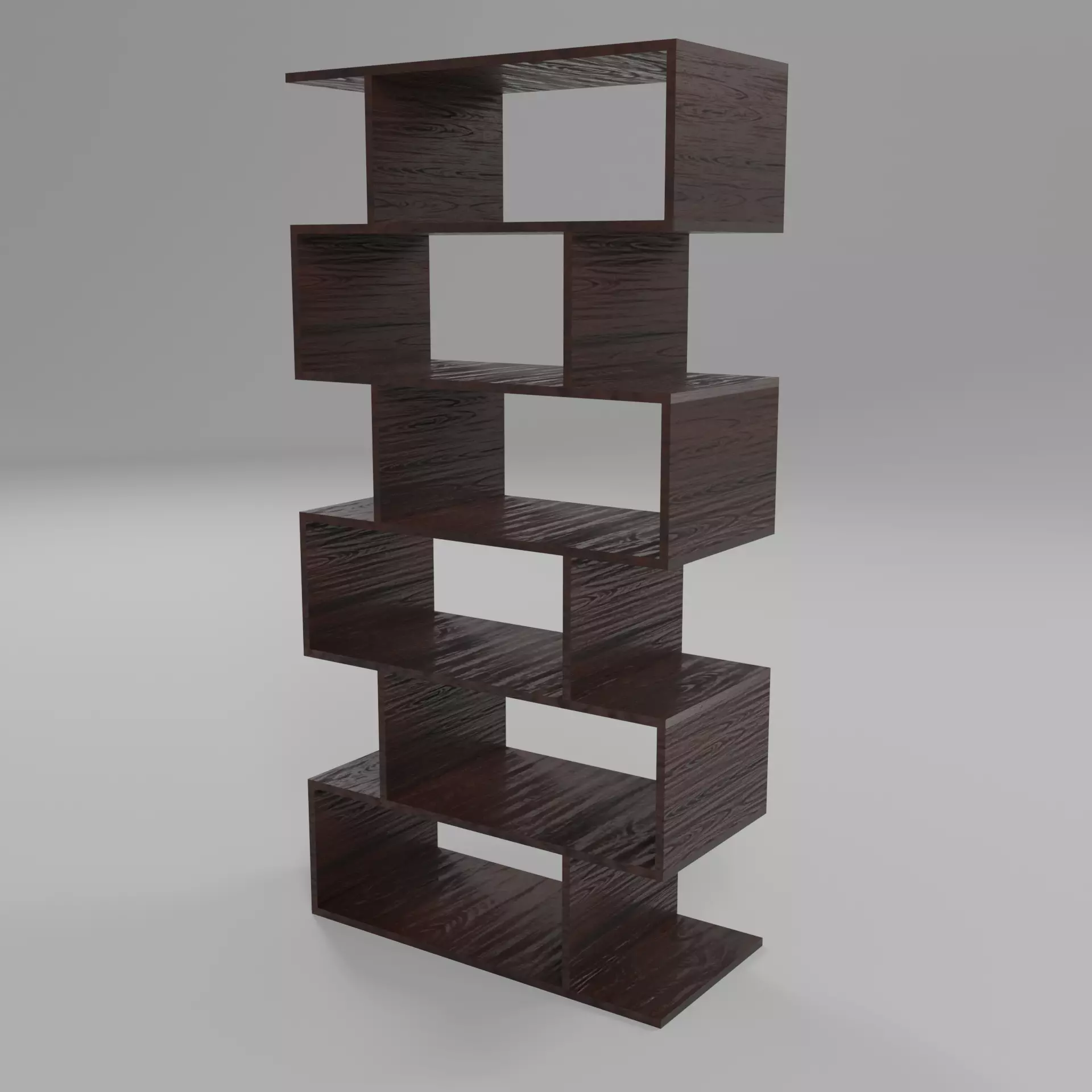 Lowpoly modern wooden shelf Free 3D model