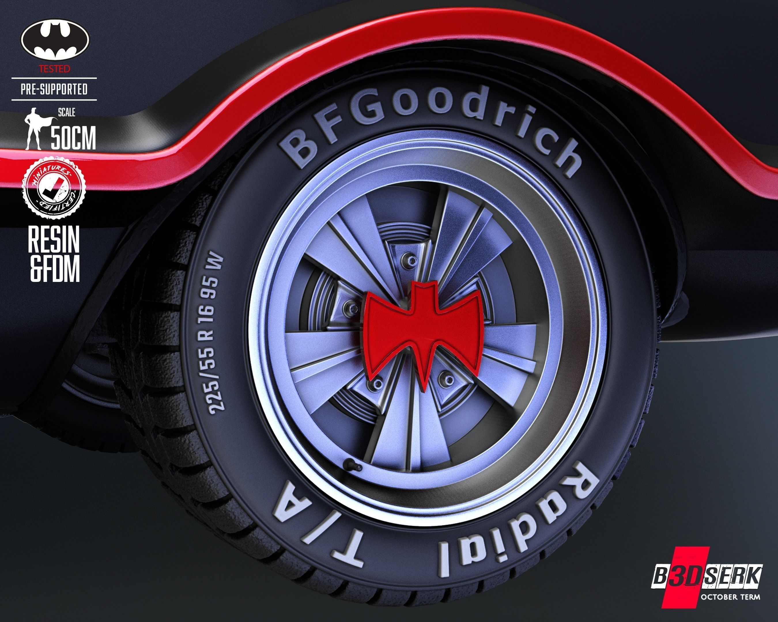 B3DSERK Batmobile Adam West Sculpture Tested for 3D printing 3D print model_29