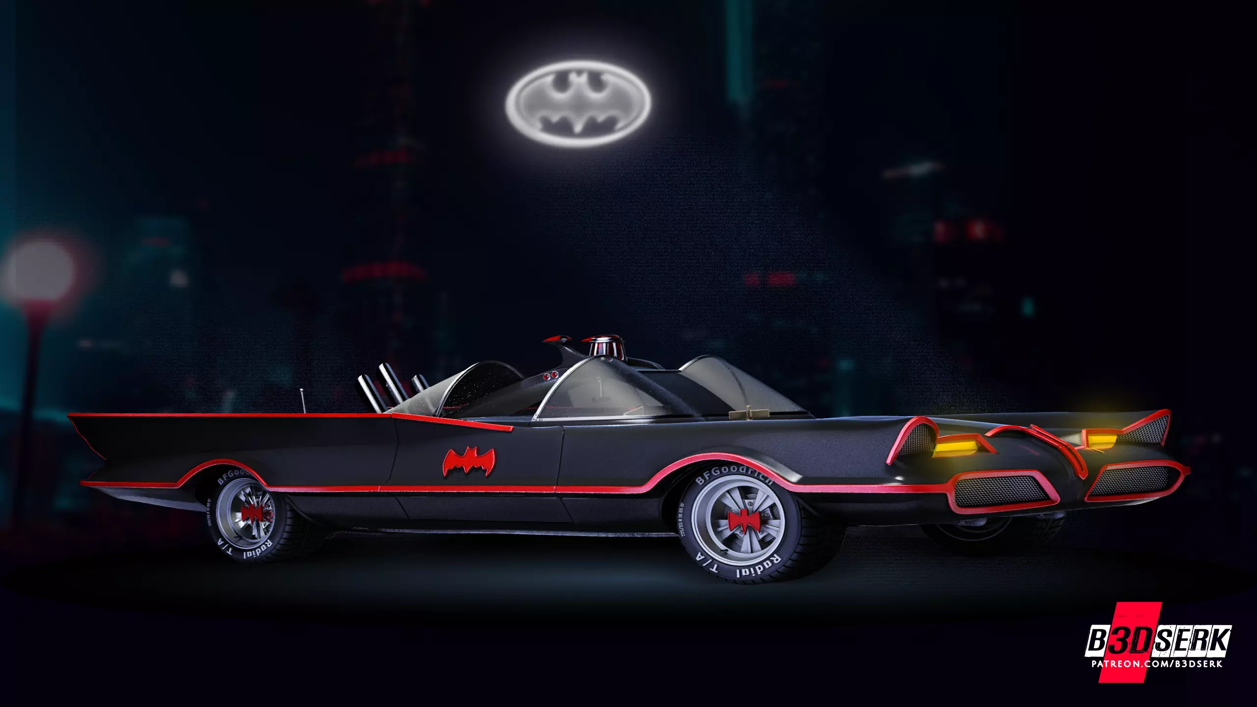 B3DSERK Batmobile Adam West Sculpture Tested for 3D printing 3D print model_0