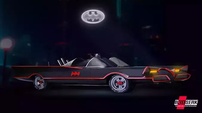 B3DSERK Batmobile Adam West Sculpture Tested for 3D printing