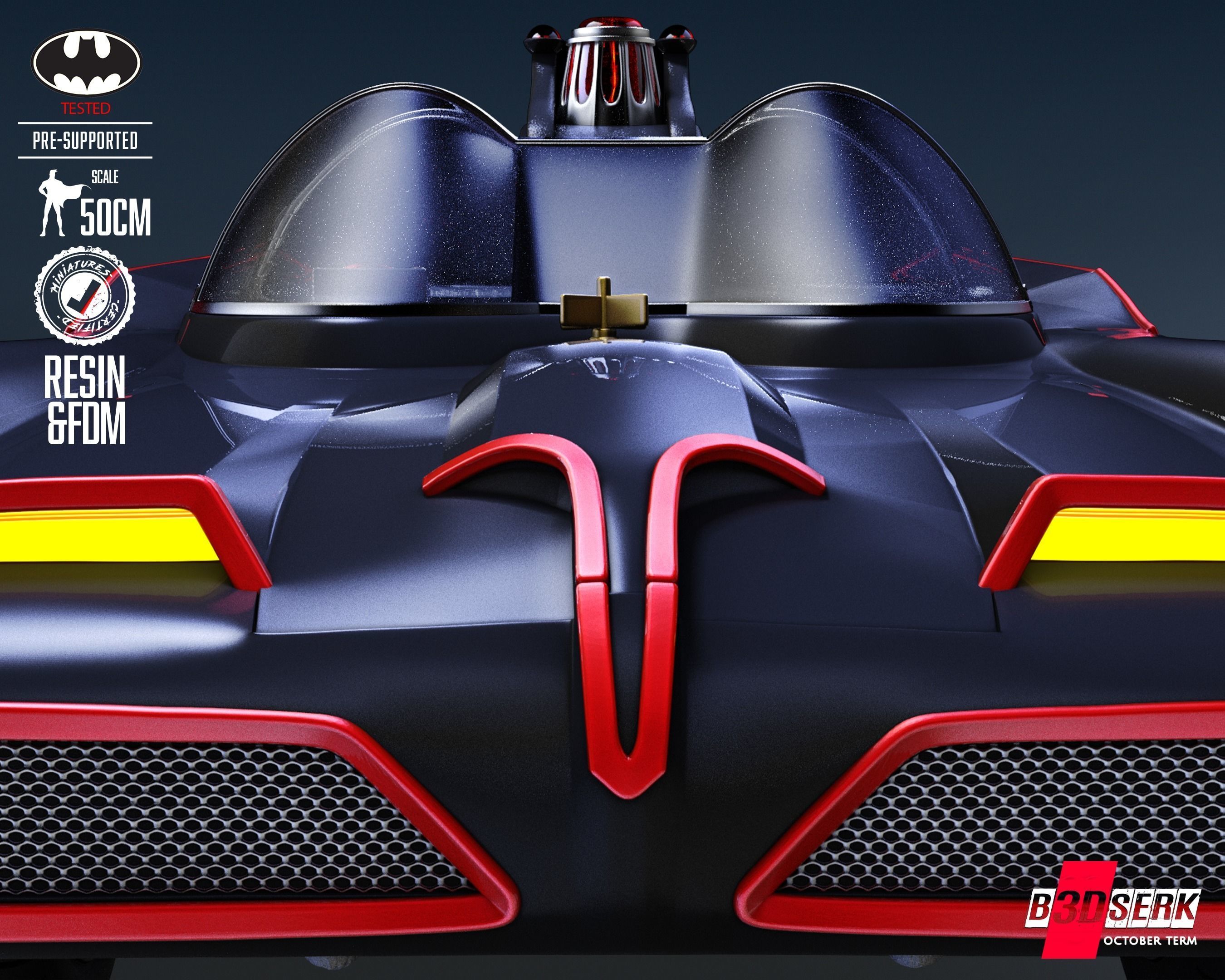 B3DSERK Batmobile Adam West Sculpture Tested for 3D printing 3D print model_41