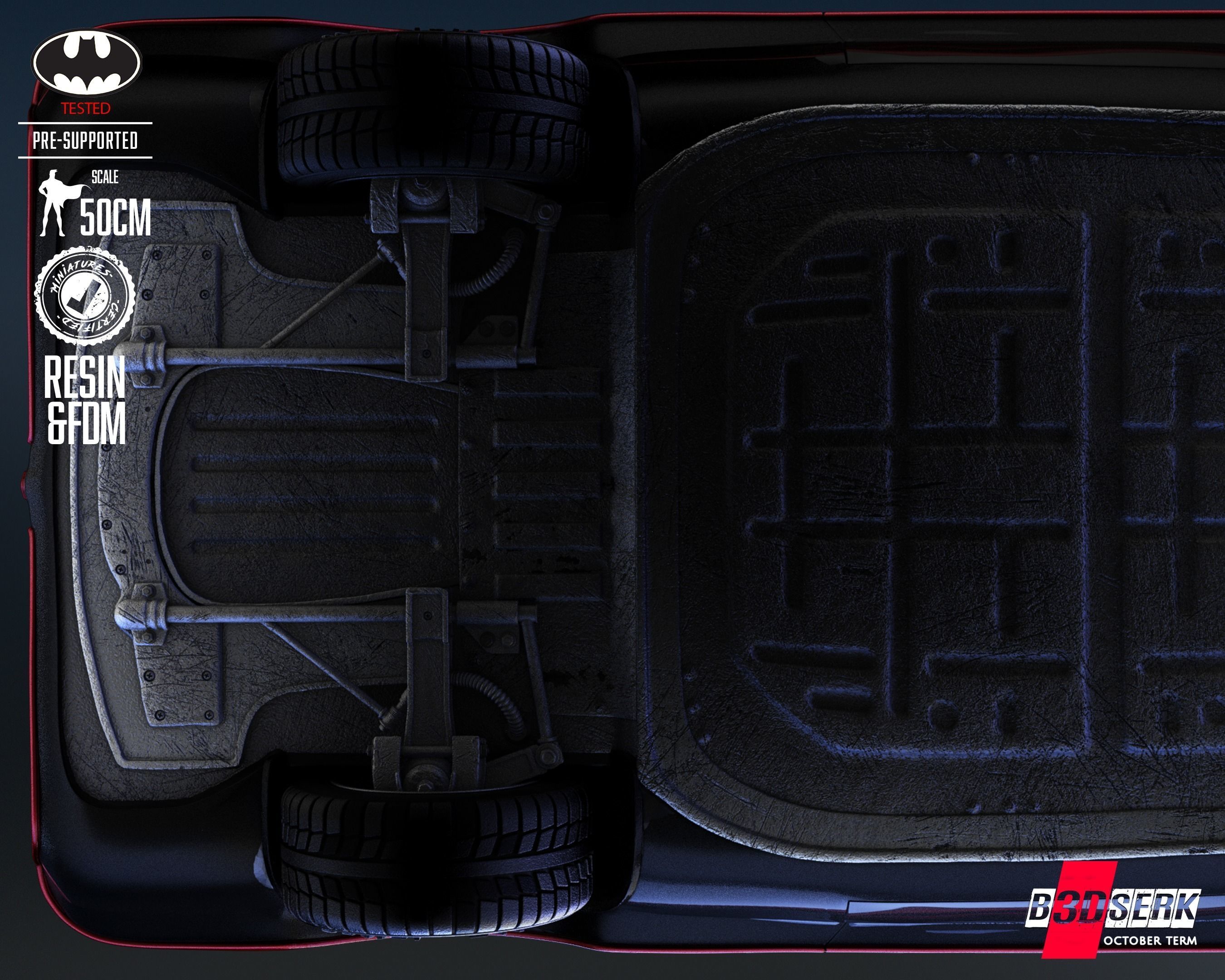 B3DSERK Batmobile Adam West Sculpture Tested for 3D printing 3D print model_39