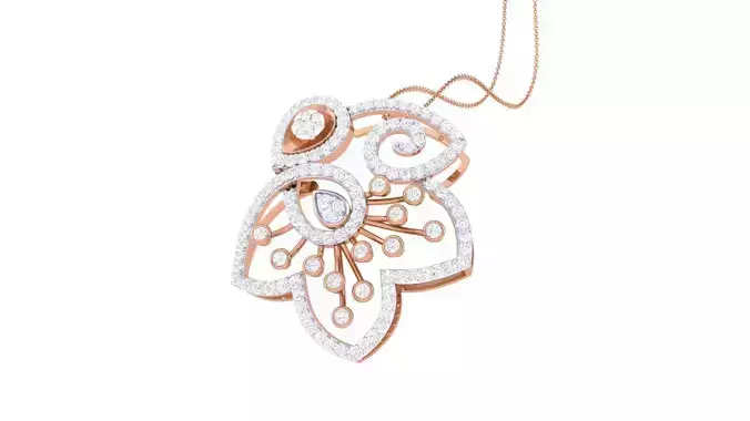 Flower High Jewelry Pendant Earrings Set 3dm stl obj mtl gltf