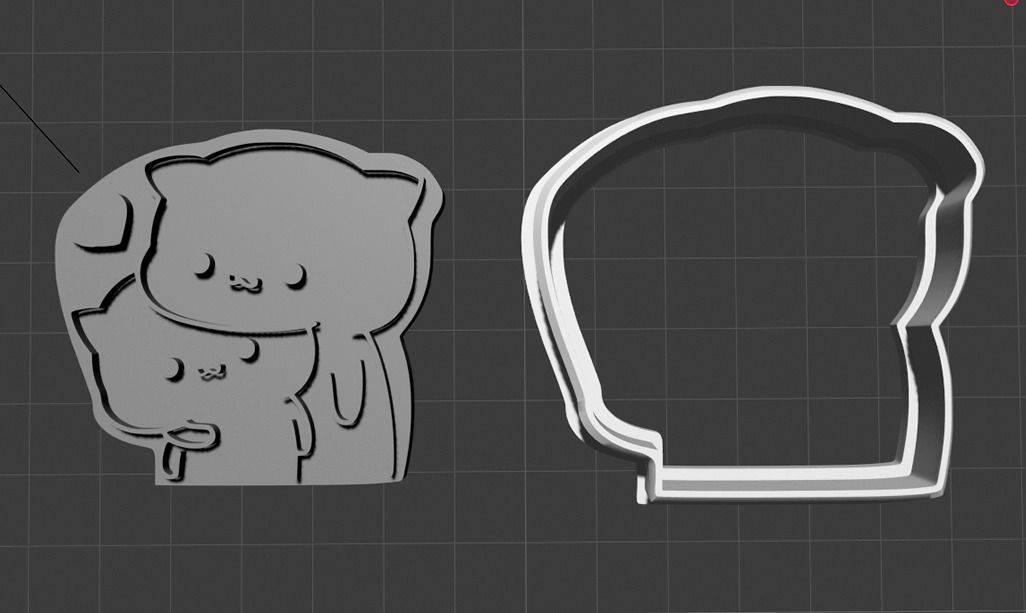 Mochi cats love cookie cutter Free 3D print model_1
