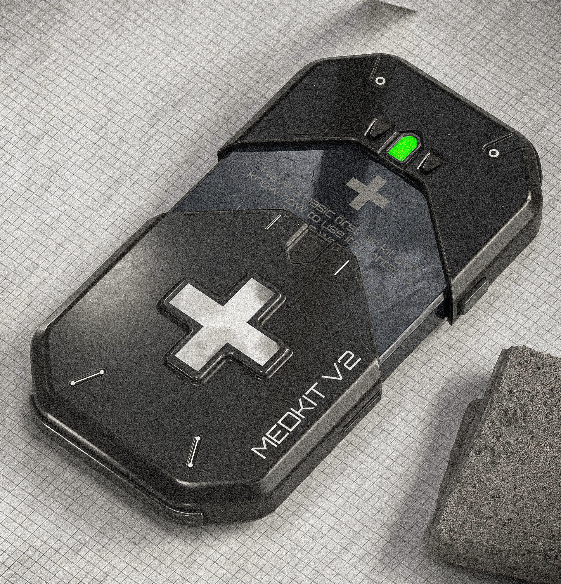 Sci-fi Med-Kit V2 PBR Low-poly 3D model_4