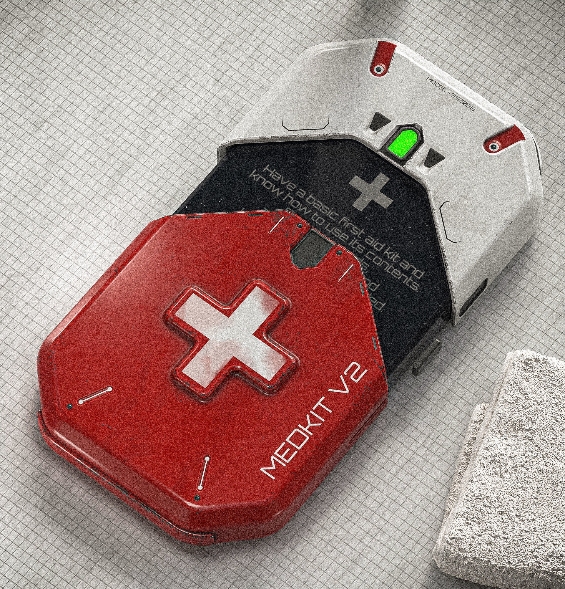 Sci-fi Med-Kit V2 PBR Low-poly 3D model_5