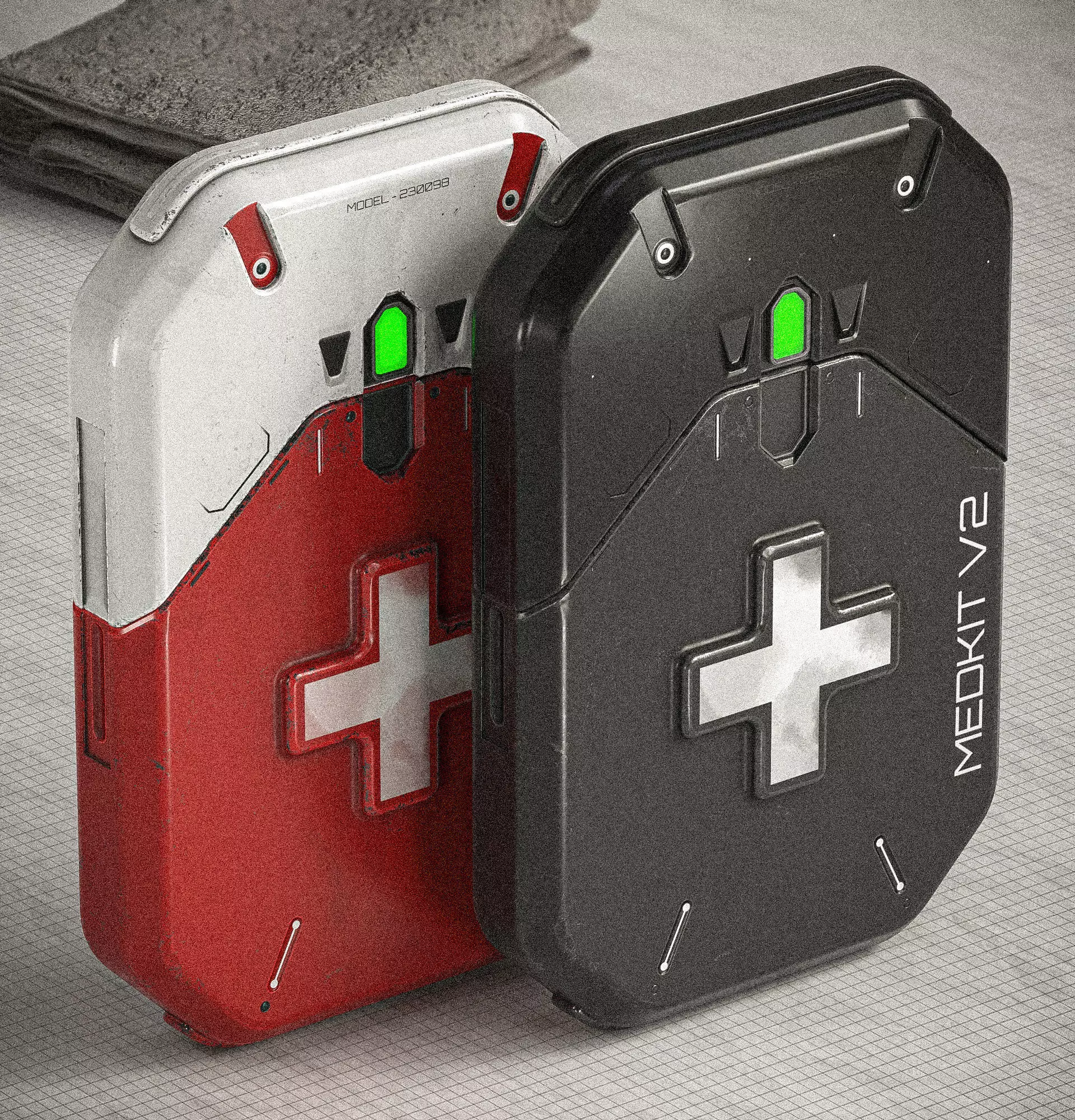 Sci-fi Med-Kit V2 PBR Low-poly 3D model_0