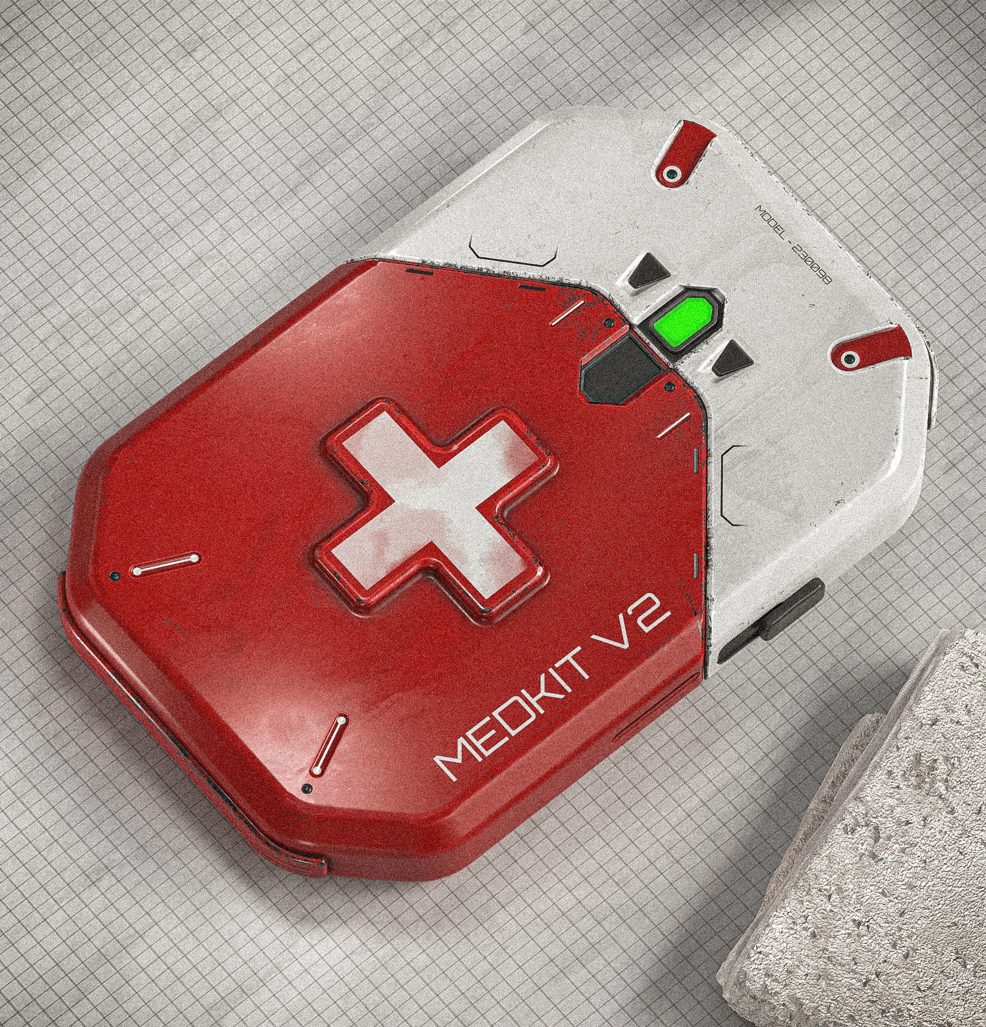 Sci-fi Med-Kit V2 PBR Low-poly 3D model_9