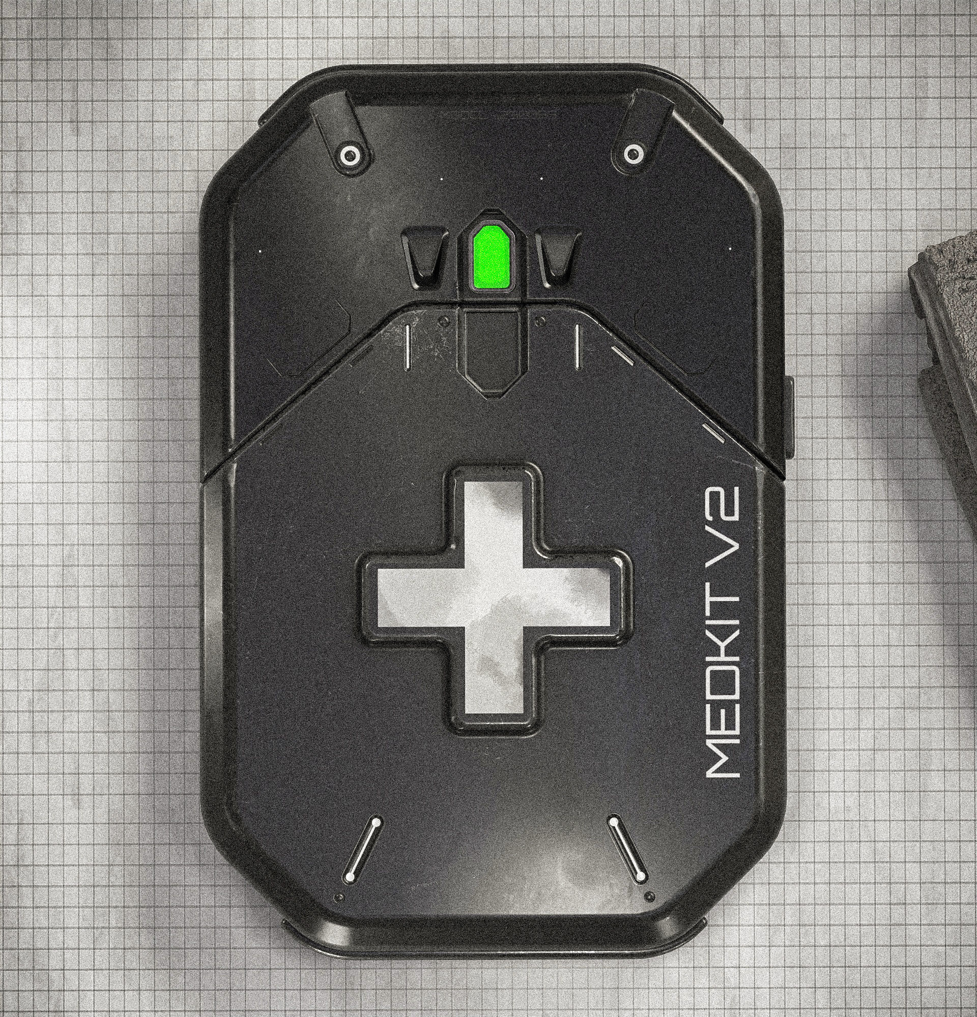 Sci-fi Med-Kit V2 PBR Low-poly 3D model_7