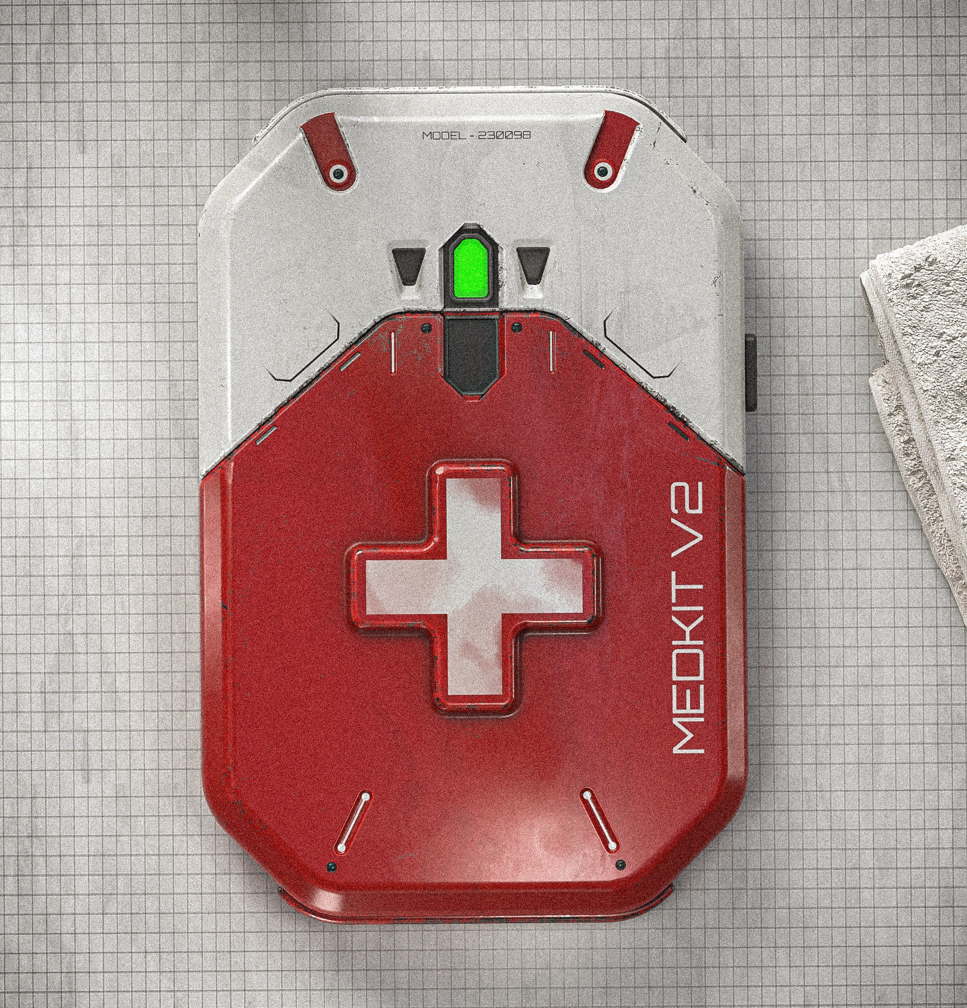 Sci-fi Med-Kit V2 PBR Low-poly 3D model_15