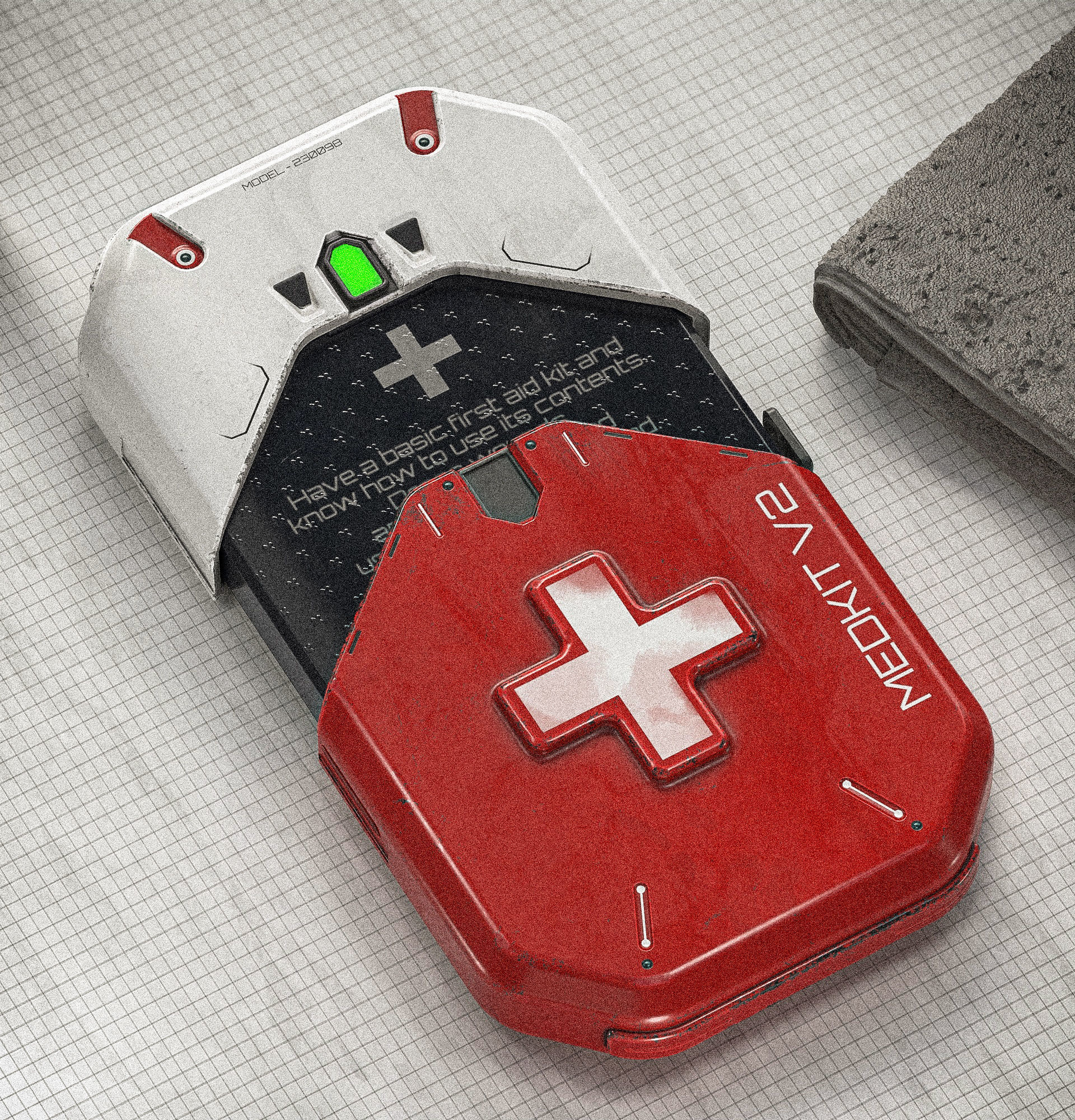 Sci-fi Med-Kit V2 PBR Low-poly 3D model_3