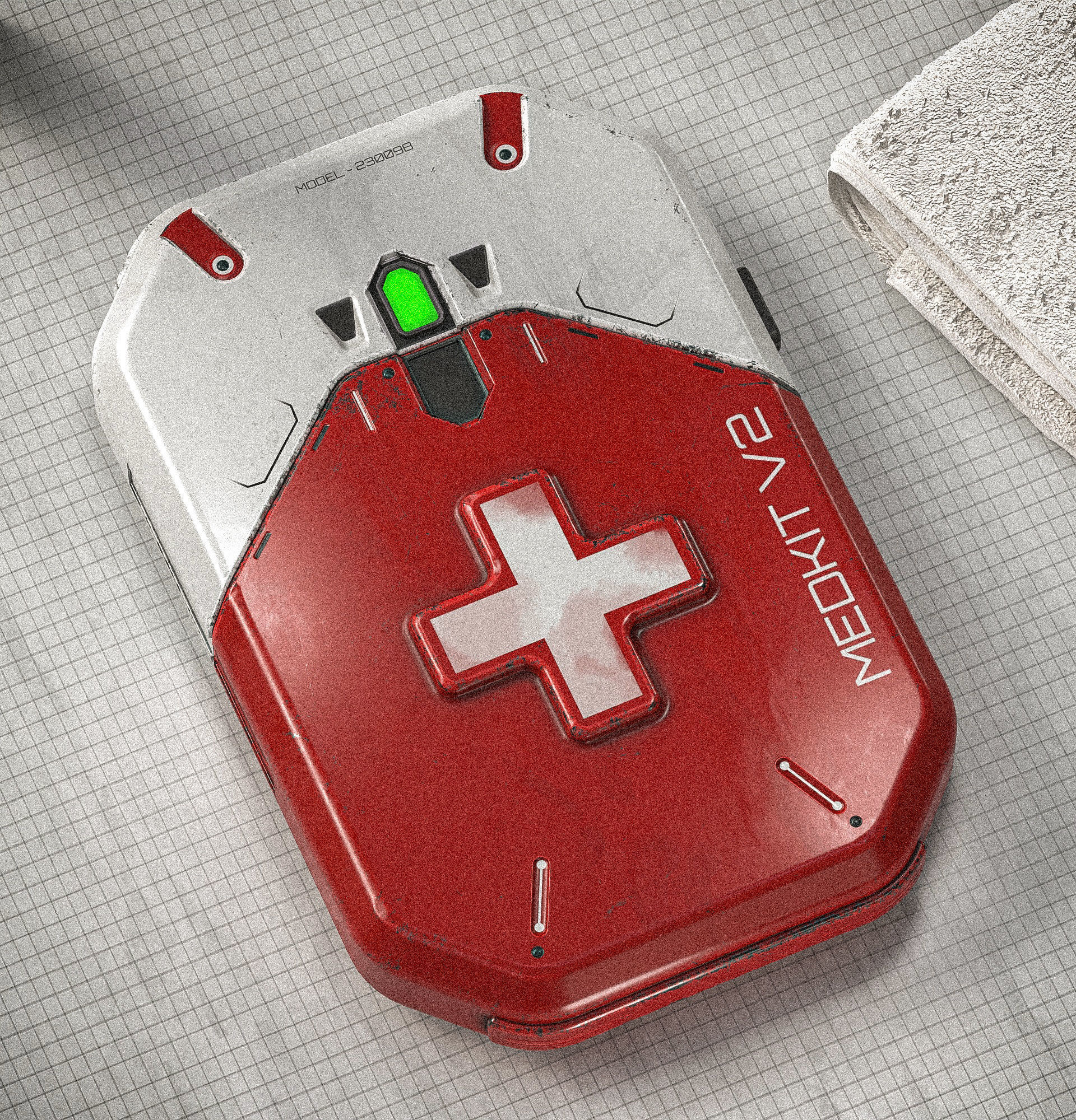 Sci-fi Med-Kit V2 PBR Low-poly 3D model_12