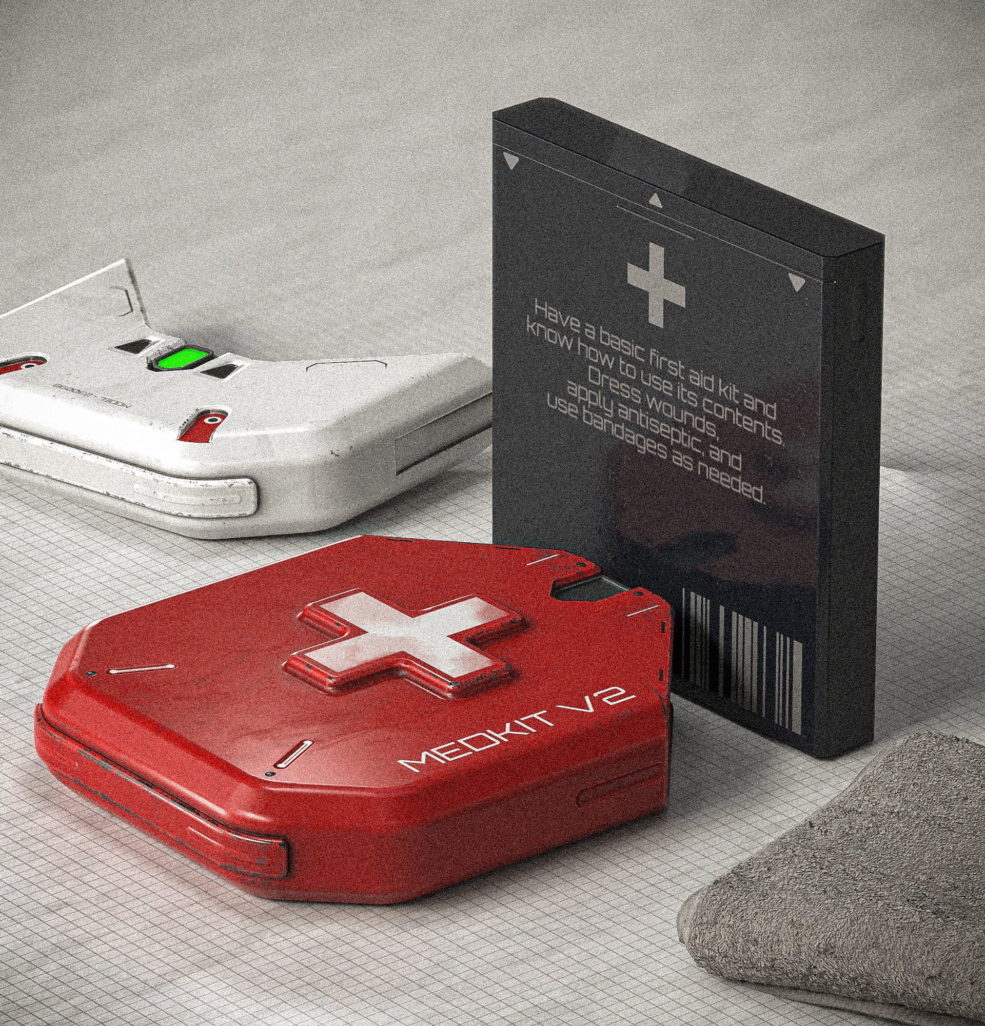 Sci-fi Med-Kit V2 PBR Low-poly 3D model_8