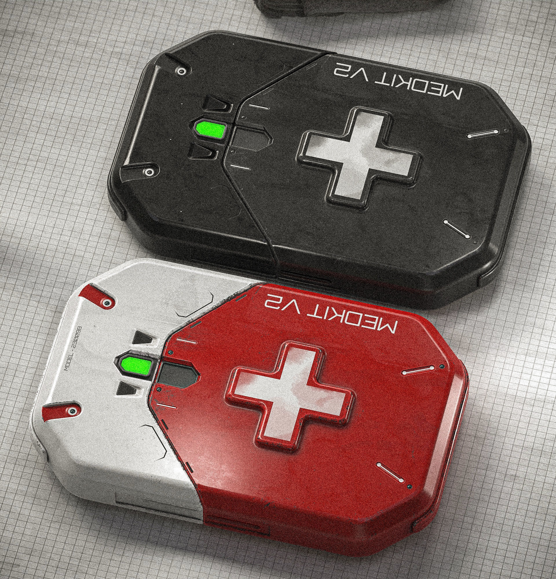 Sci-fi Med-Kit V2 PBR Low-poly 3D model_14