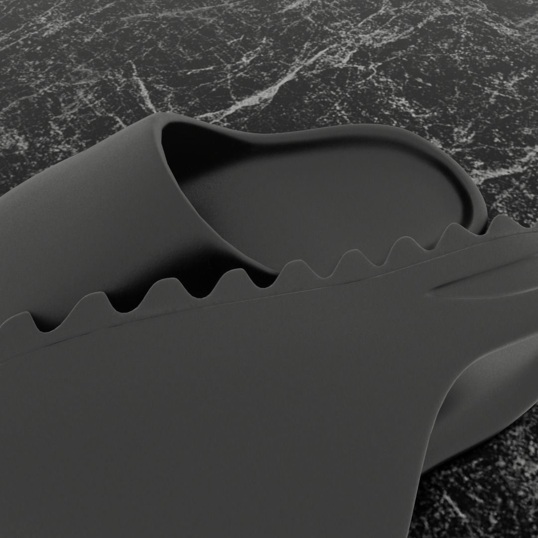 ADIDAS YEEZY SLIPPER - BLACK Low-poly 3D model_8