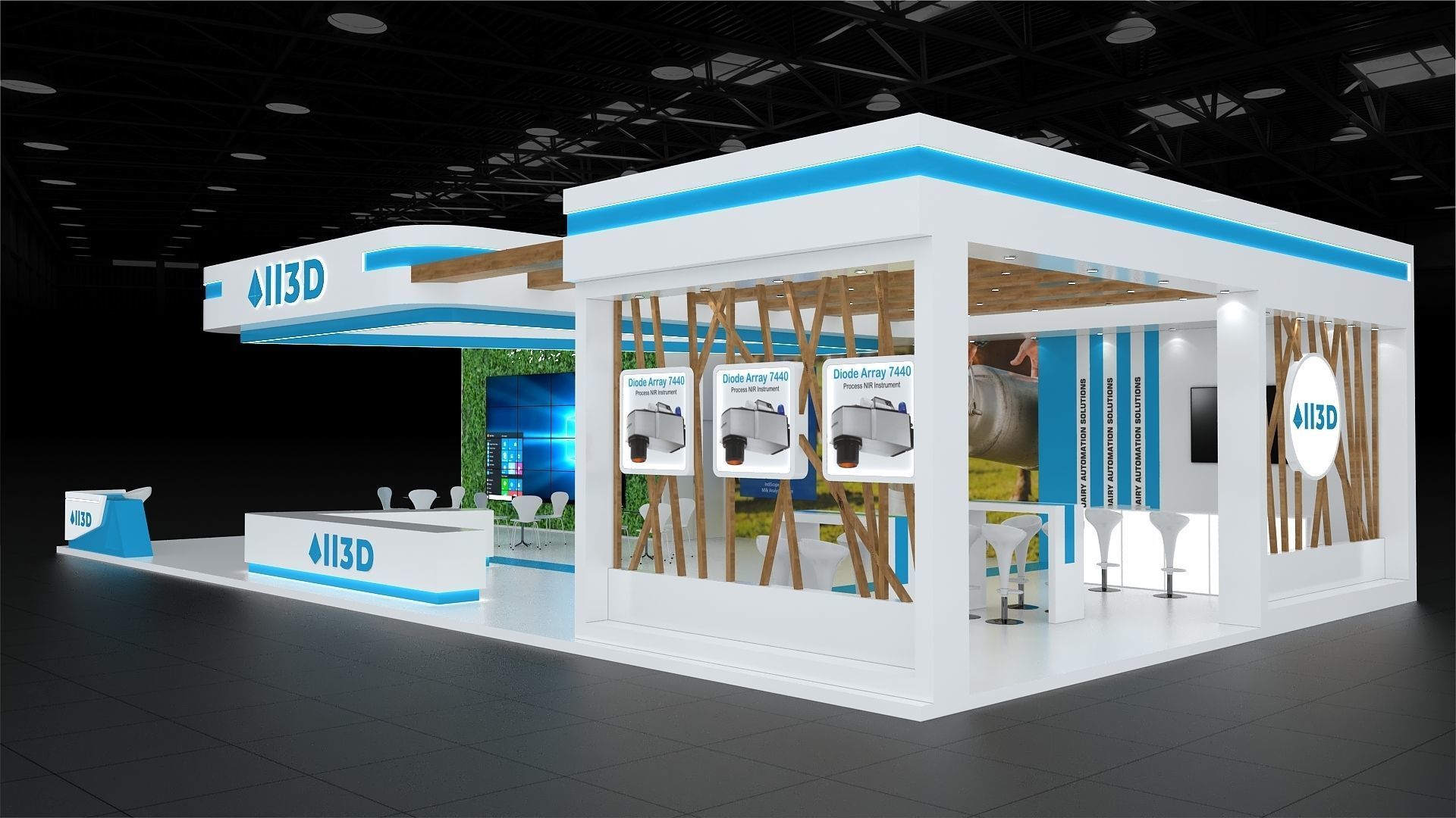 Exhibition Stand Stall Three Side Open 19X09 3D model_7