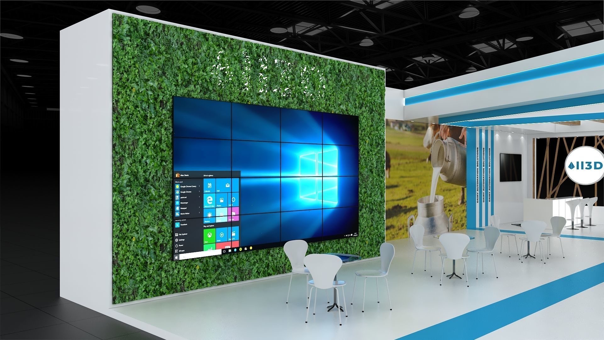 Exhibition Stand Stall Three Side Open 19X09 3D model_4