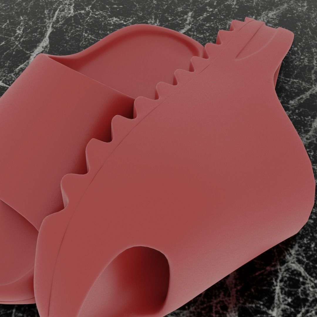 ADIDAS YEEZY SLIPPER - RED Low-poly 3D model_9