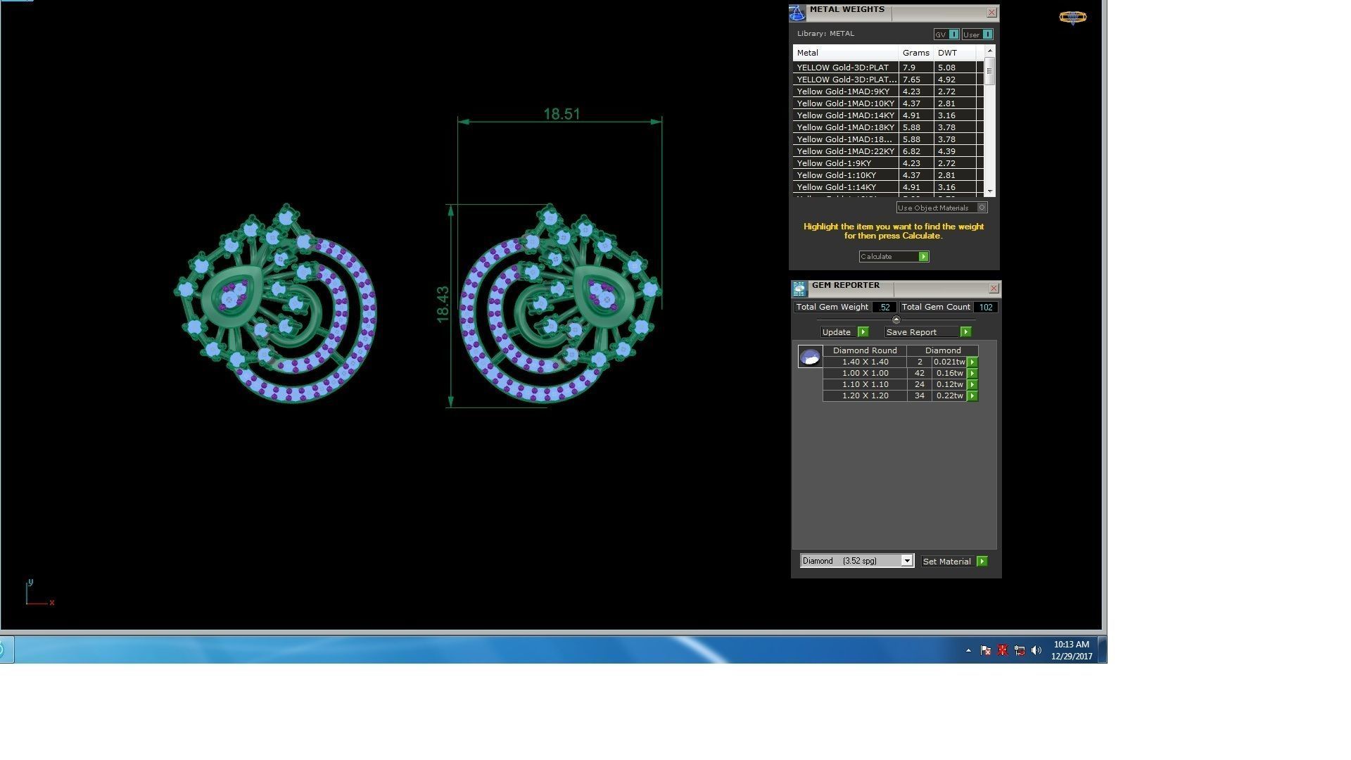 Flower High Jewelry Pendant Earrings Set 3dm stl obj mtl gltf 3D print model_12