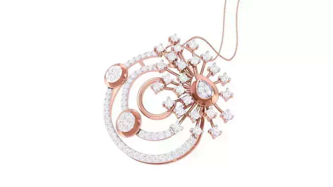 Flower High Jewelry Pendant Earrings Set 3dm stl obj mtl gltf 