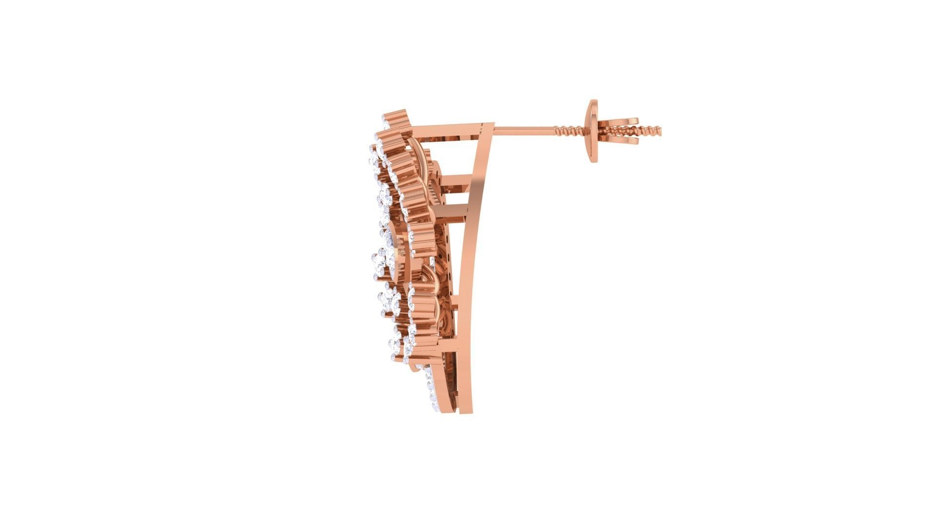 Flower High Jewelry Pendant Earrings Set 3dm stl obj mtl gltf 3D print model_20