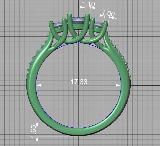 3 diamond Solitaire Trellis Engagement Ring 3Dprint model 3D print model_38