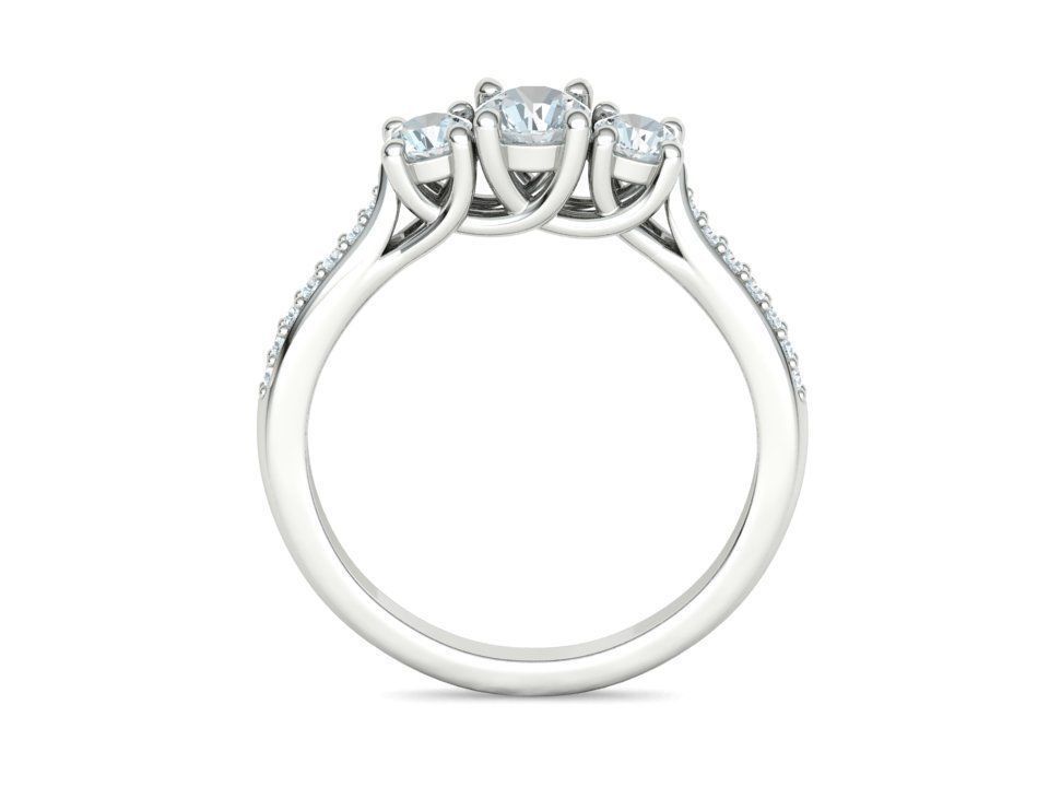 3 diamond Solitaire Trellis Engagement Ring 3Dprint model 3D print model_20