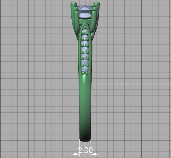 3 diamond Solitaire Trellis Engagement Ring 3Dprint model 3D print model_33