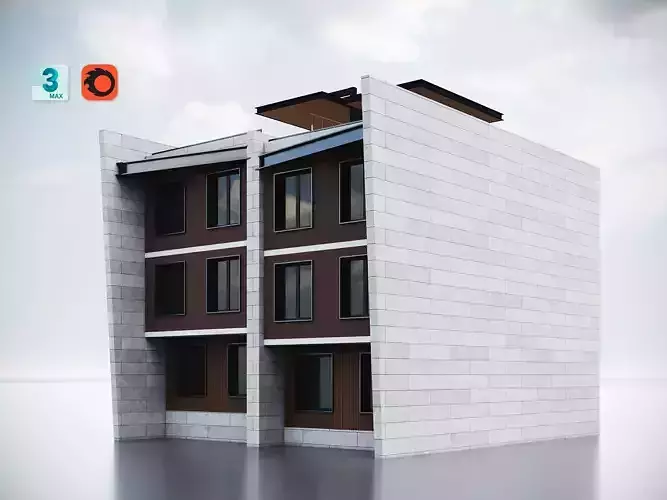 Modern Residential Building 017 3D model