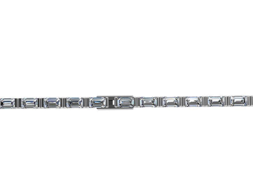 Emerald Cut Diamond Bracelet 4482 3D print model_2