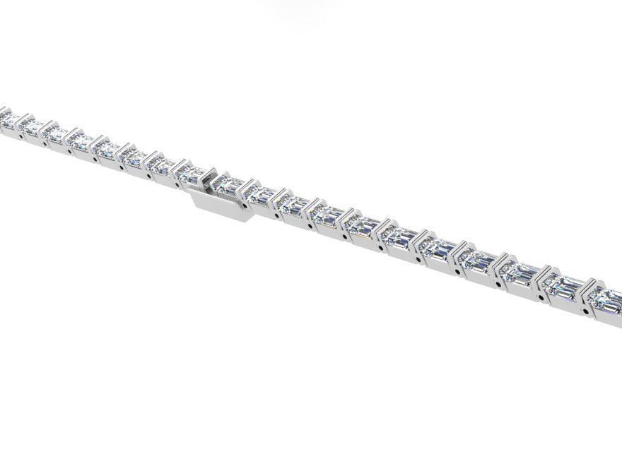 Emerald Cut Diamond Bracelet 4482 3D print model_3
