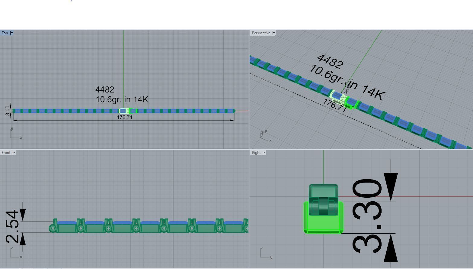 Emerald Cut Diamond Bracelet 4482 3D print model_5