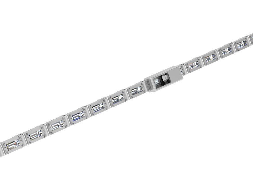 Emerald Cut Diamond Bracelet 4482 3D print model_4