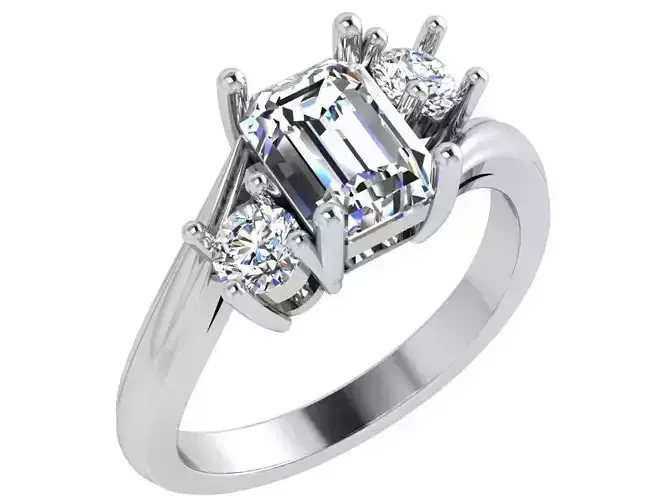 3 Stone Tension Ring 4483