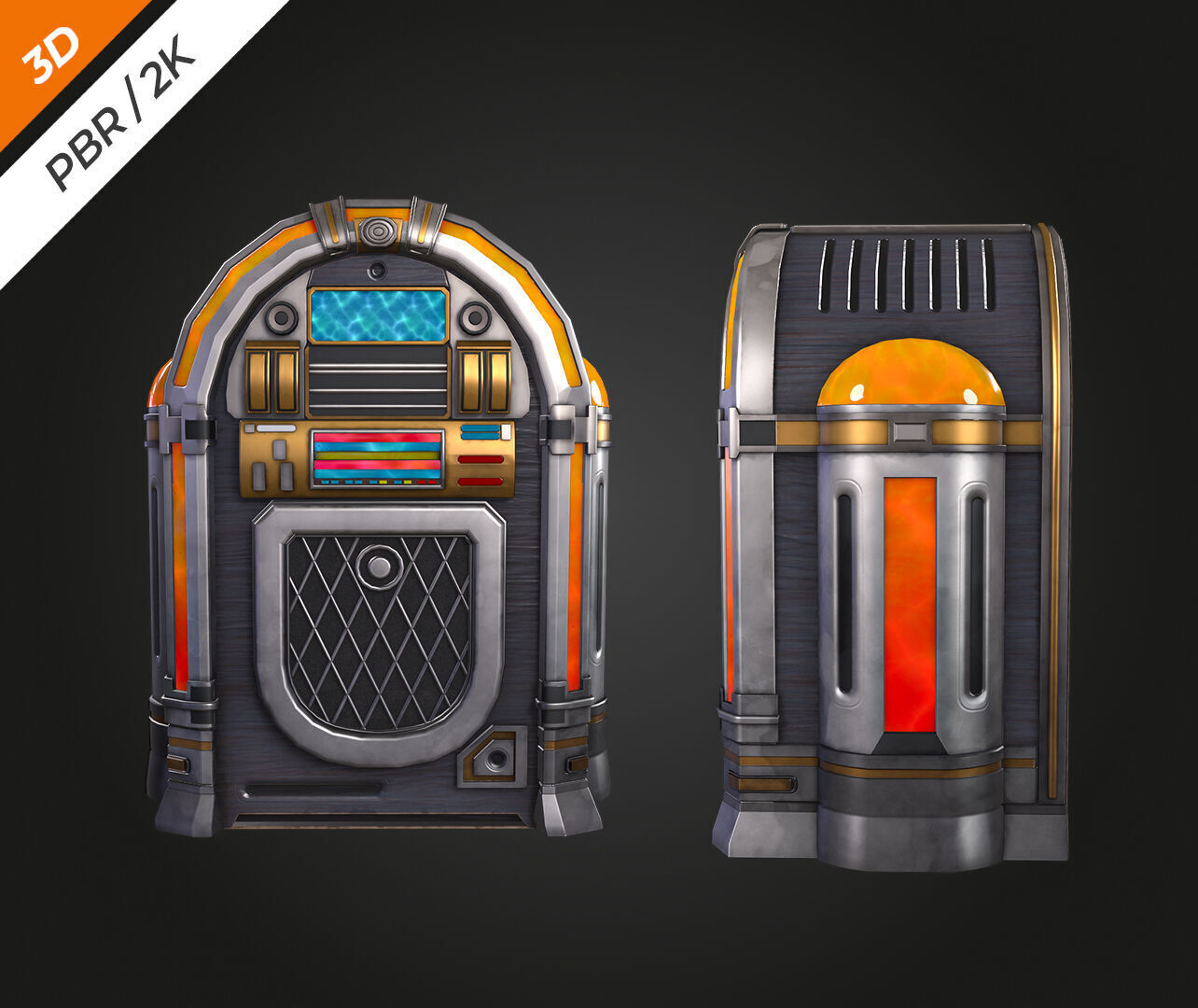 Jukebox  Low-poly 3D model_9