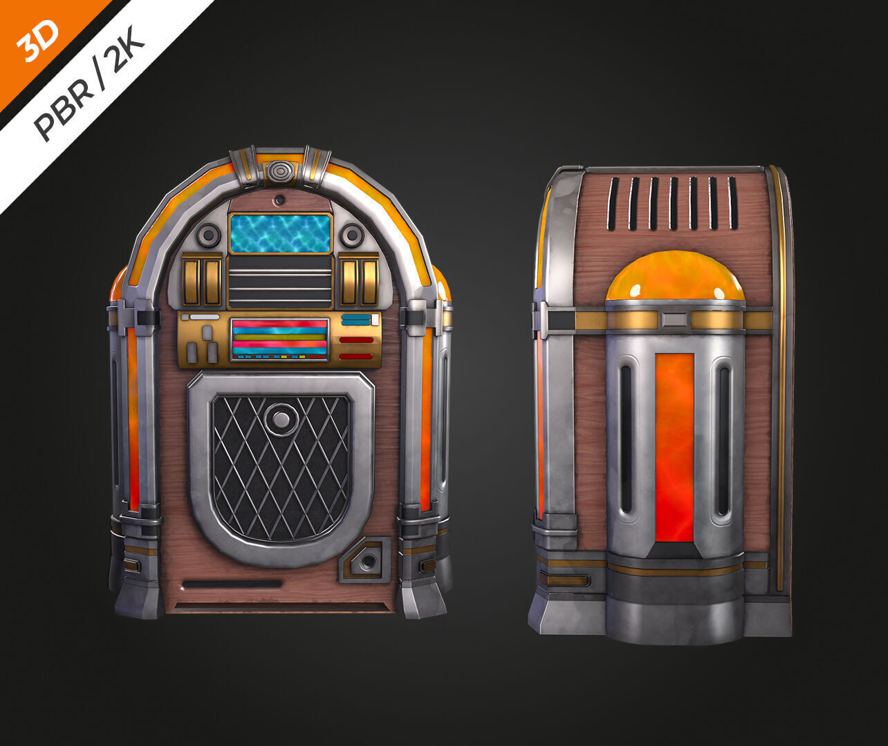 Jukebox  Low-poly 3D model_8