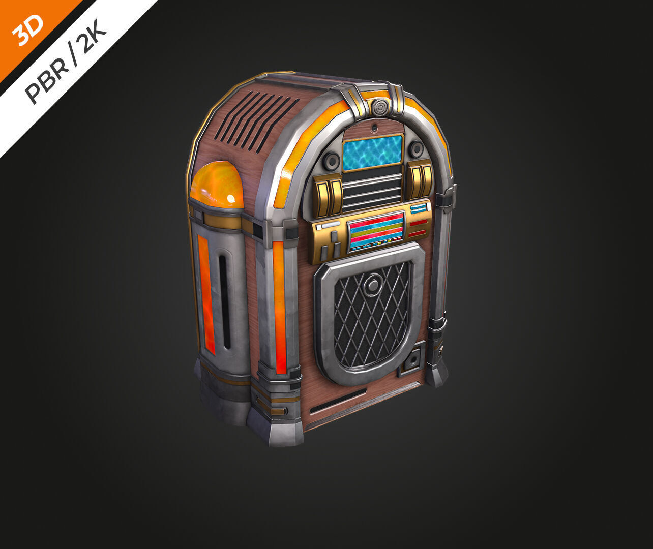 Jukebox  Low-poly 3D model_4