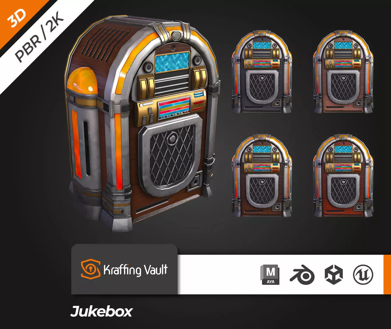 Jukebox  Low-poly 3D model_0
