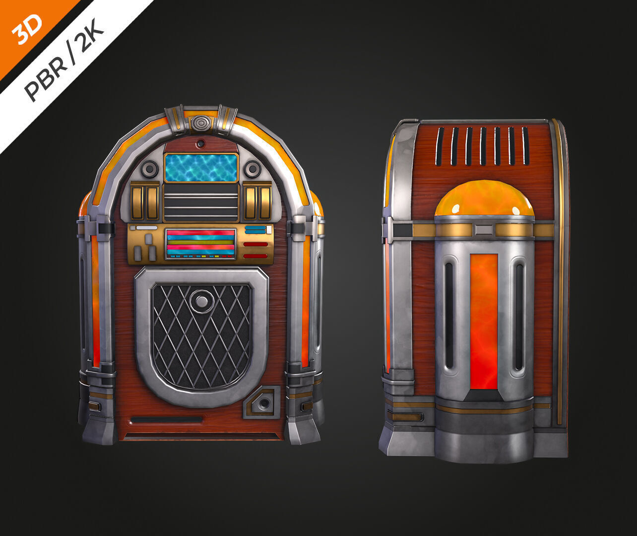 Jukebox  Low-poly 3D model_7
