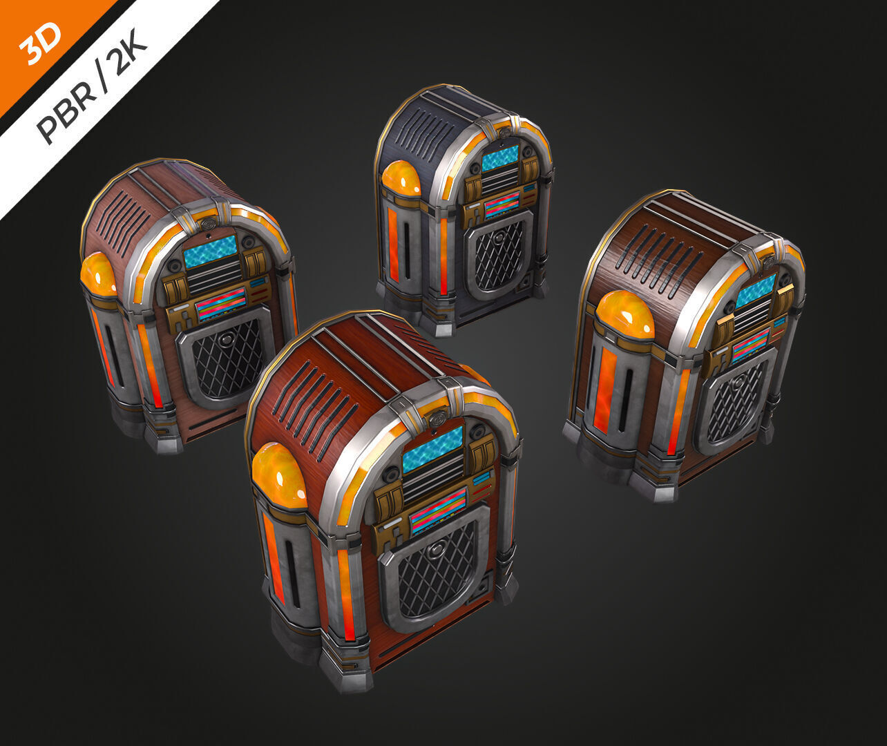 Jukebox  Low-poly 3D model_12