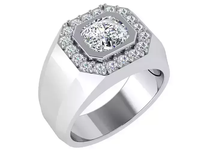 Octagonal Halo Wide Ring 4485